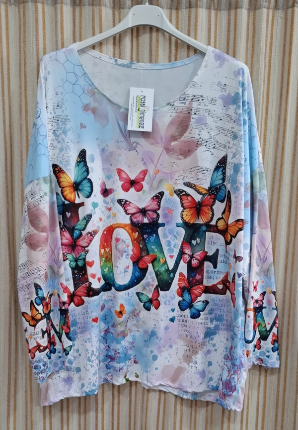 Camiseta Impresión Love (Talla única 46 a 54 aprox.)
