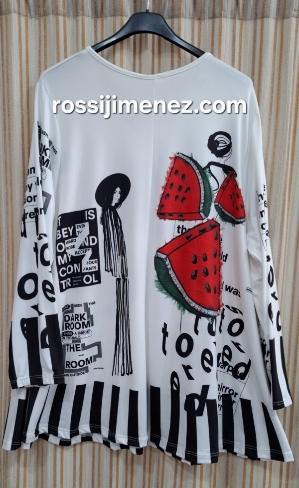 Camiseta Maxi Impresión Sandía (Talla única 48 a 60 aprox.) - Imagen 2