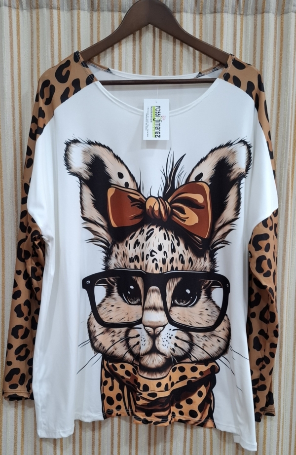 Camiseta Impresión Conejita (Talla única 46 a 54 aprox.)