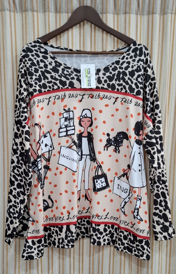 Camiseta Impresión Chicas  (Talla única 46 a 54 aprox.)