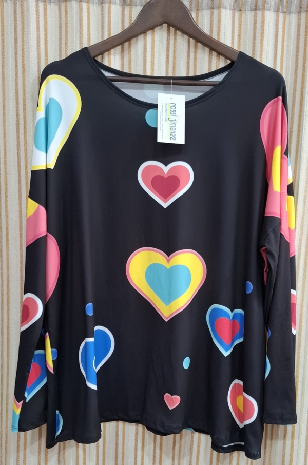 Camiseta Impresión Corazones (Talla única 46 a 54 aprox.)