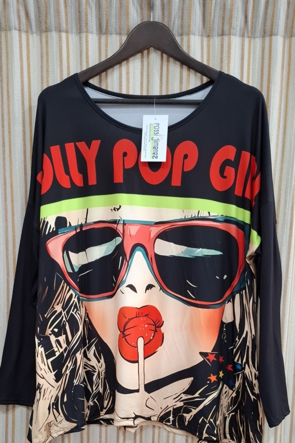 Camiseta Impresión Loly Pop  (Talla única 46 a 54 aprox.)