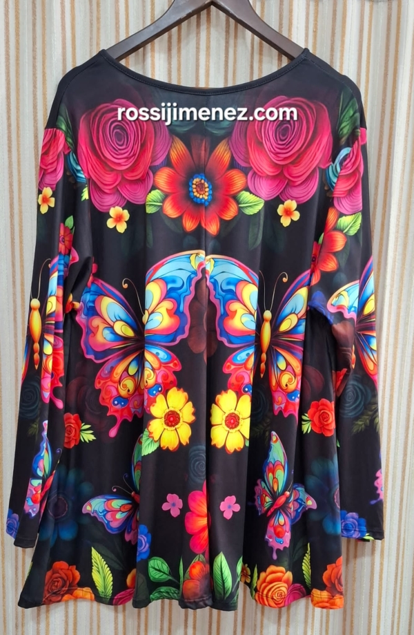 Camiseta Maxi Impresión Mariposas (Talla única 48 a 60 aprox.) - Imagen 2