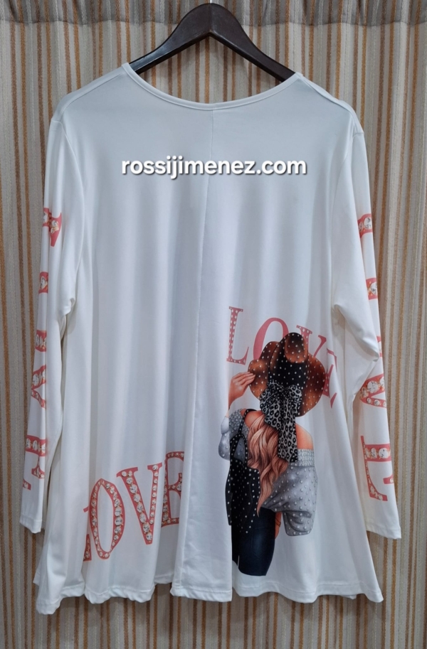 Camiseta Maxi Impresión Love (Talla única 48 a 60 aprox.) - Imagen 2