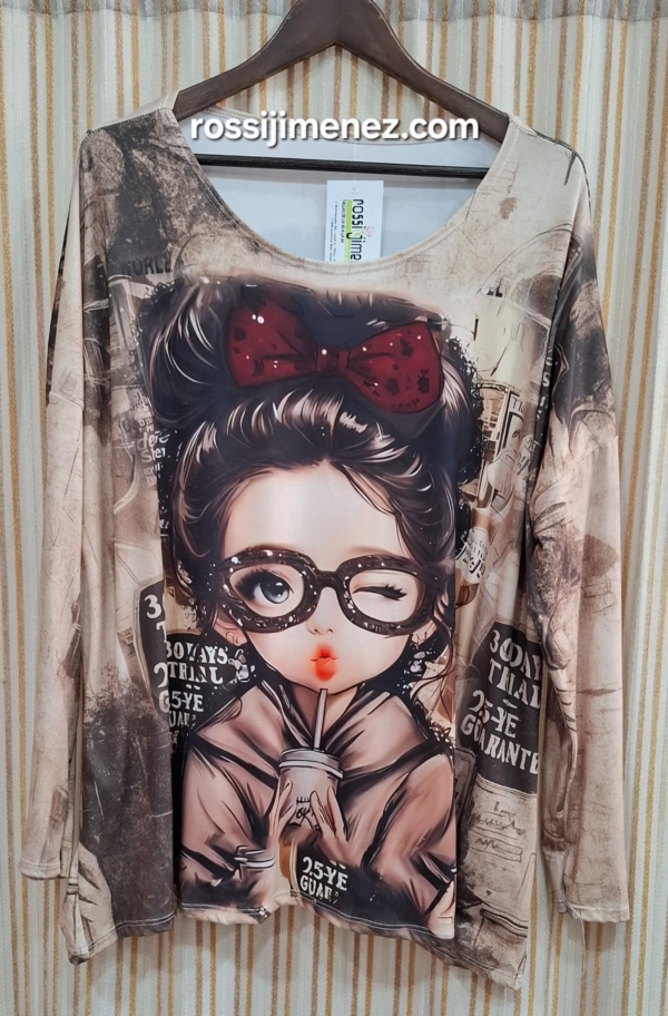 Camiseta Impresión Niña Sorbete (Talla única 46 a 54 aprox.)