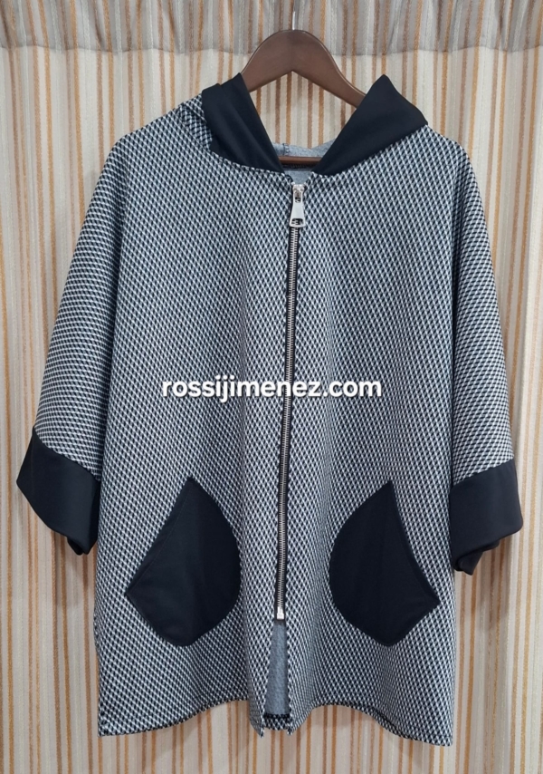 Chaqueta Poncho Piqué ( Talla única  46 a 54/56 aprox)