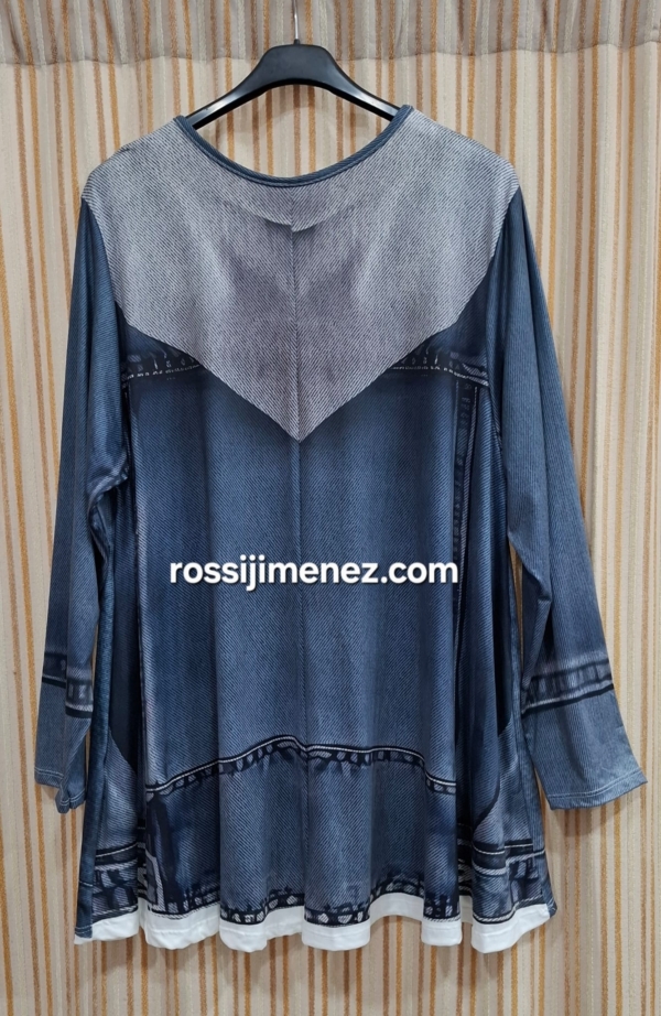 Camiseta Maxi Impresión Tejana /Blanco (Talla única 48 a 60 aprox.) - Imagen 2