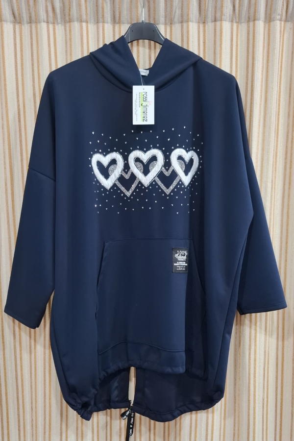 Sudadera Corazones Fantasía (Cadera 135/140 cm aprox.)
