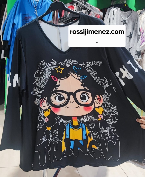 Camiseta Maxi Impresión Thingw (Talla única 48 a 60 aprox.)