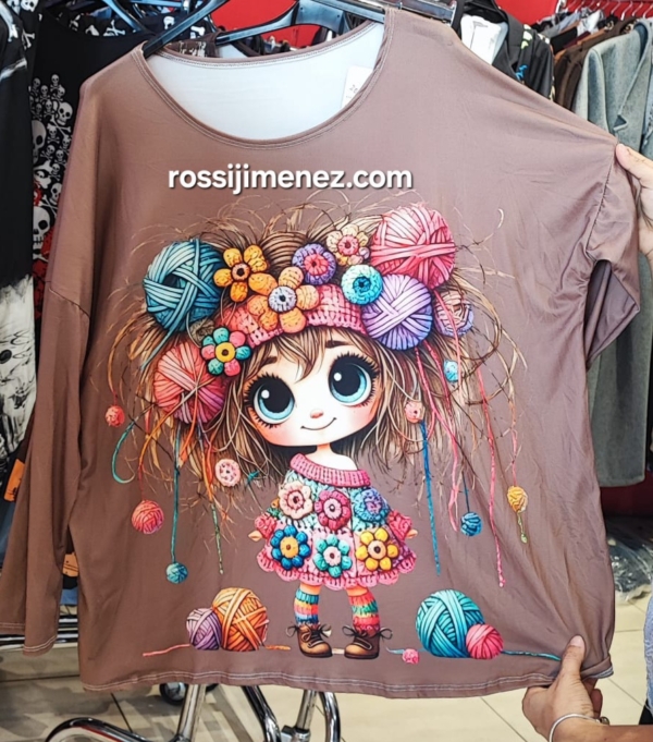 Camiseta Impresión Niña Lana (Talla única 46 a 54 aprox.)