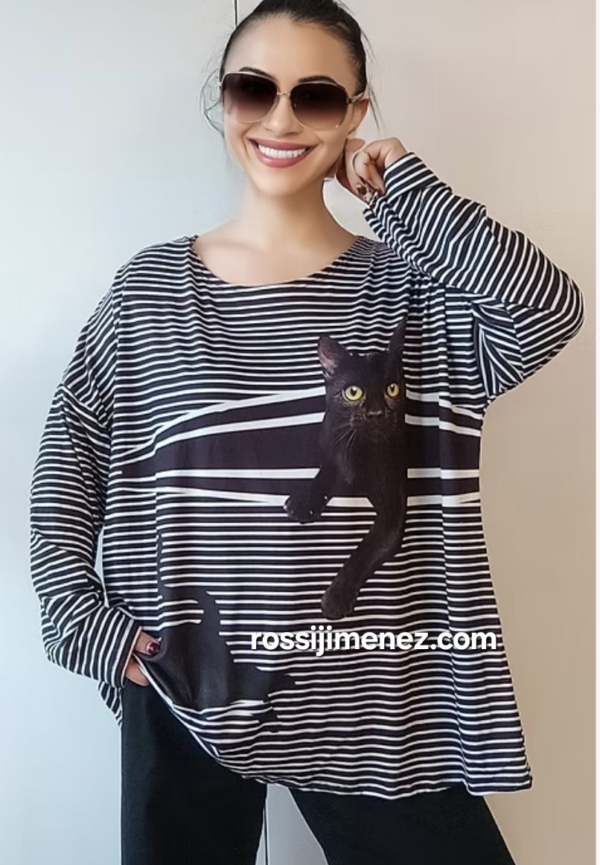 Camiseta Impresión Rayas (Talla única 46 a 54 aprox.)