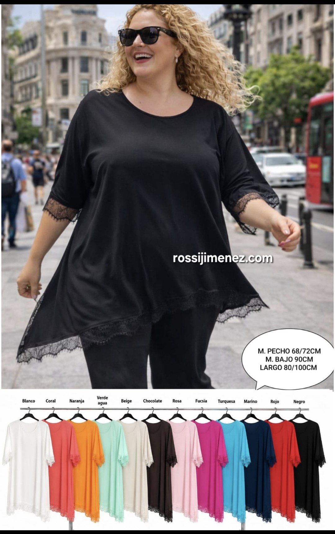 Camiseta lencera curvy (Talla 52 a 58/60 aprox.)