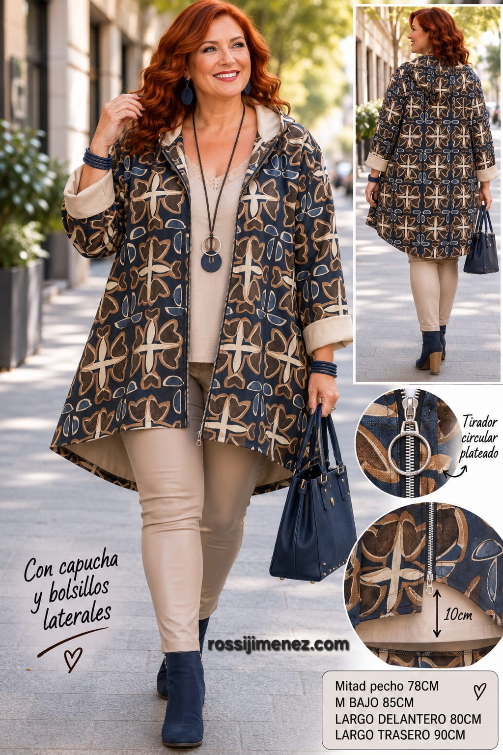 Chaqueta Antelina Floral (Talla única 52/54 a 60/62 aprox.)