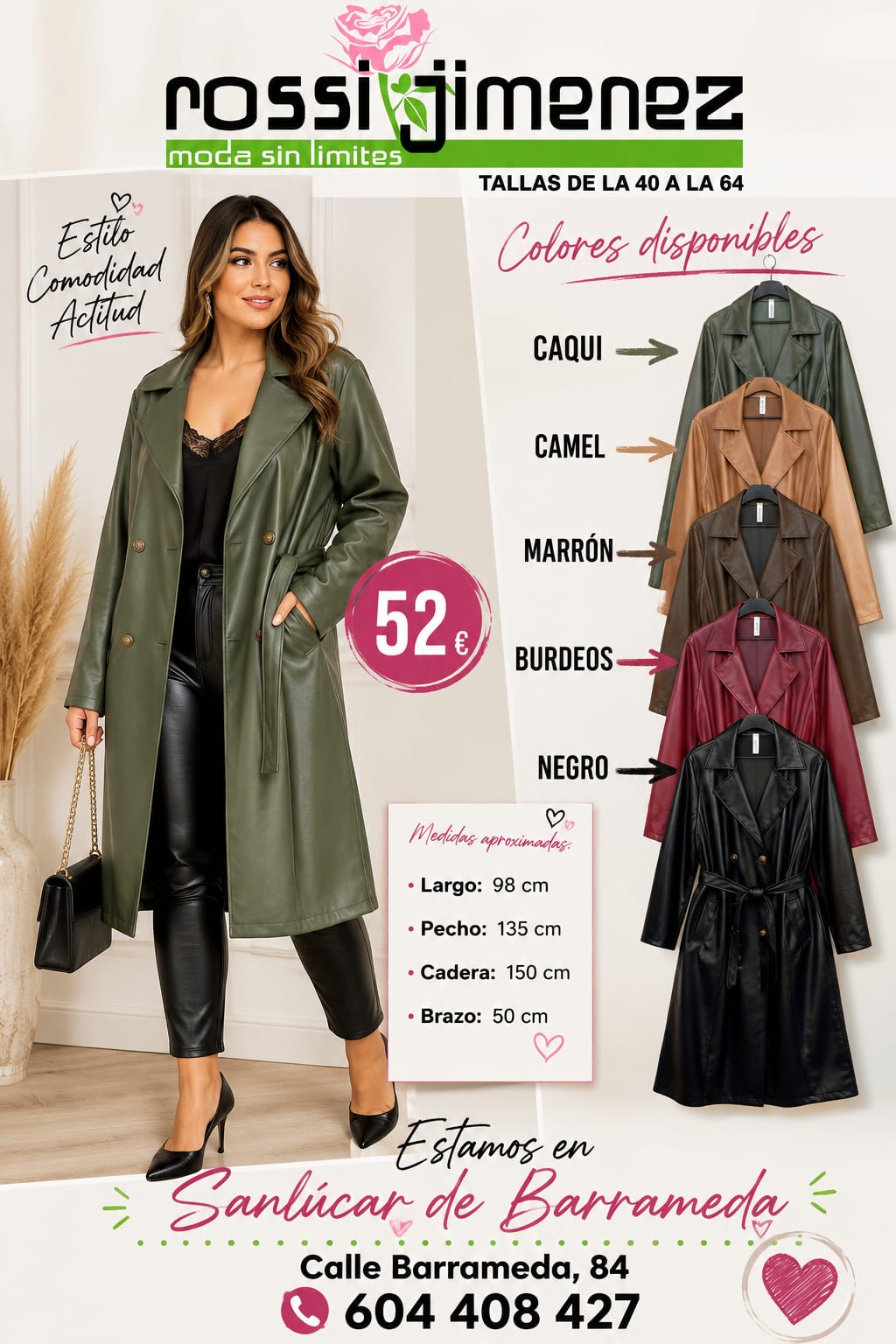 Gabardina Polipiel (Talla única 50 a 56 aprox.)