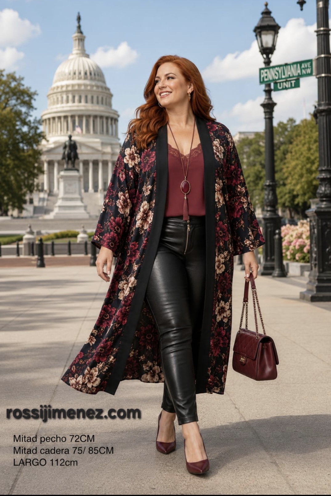 Kimono raso estampado Floral( Talla única 48 a 58/60 aprox.)