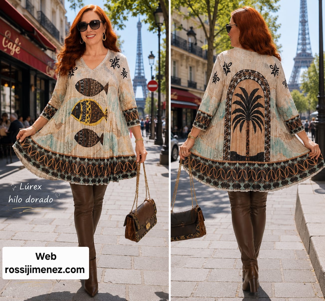 Camiseta Plisada Maxi Peces ref 269699