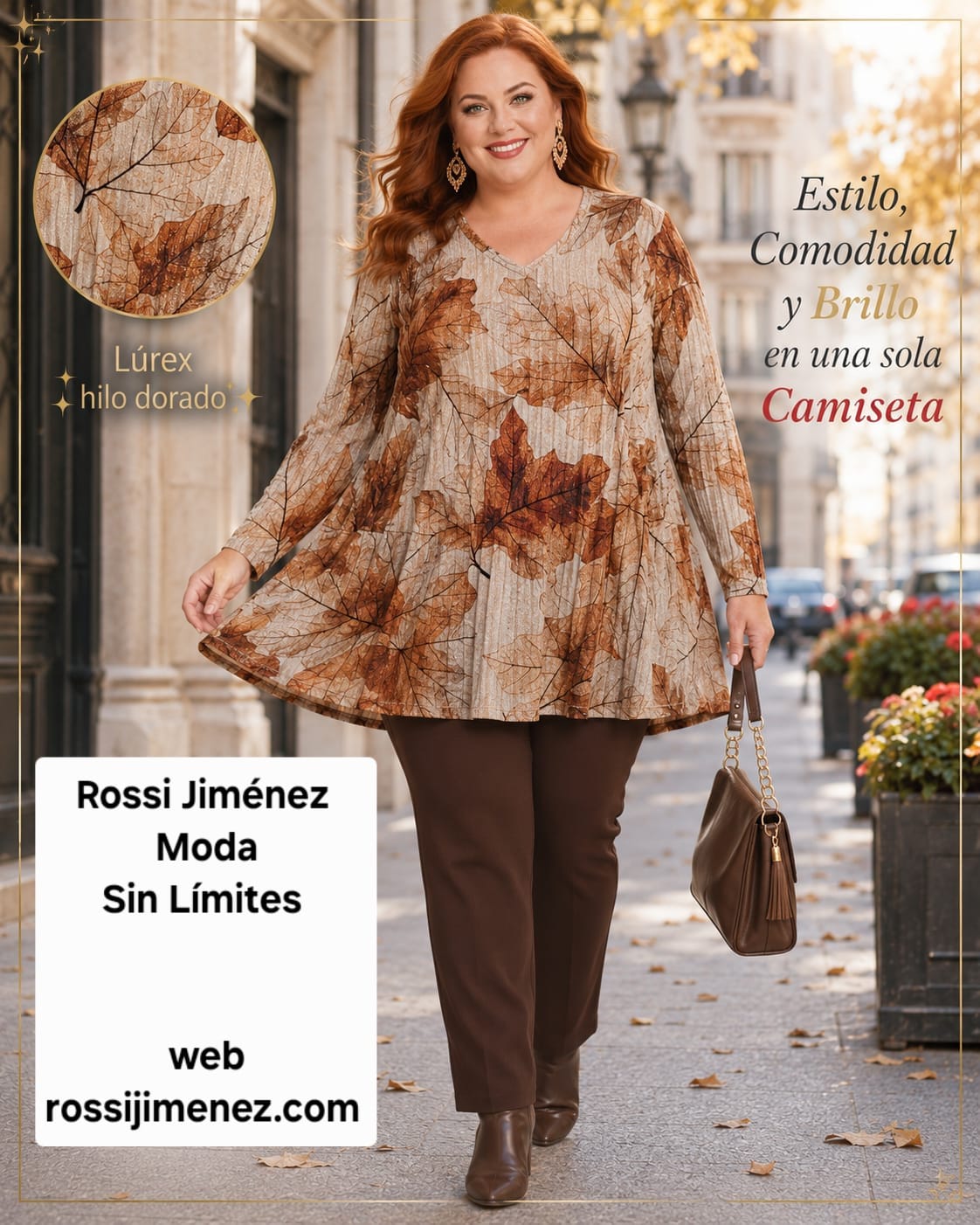 Camiseta Plisada Maxi Hojas ref 269699