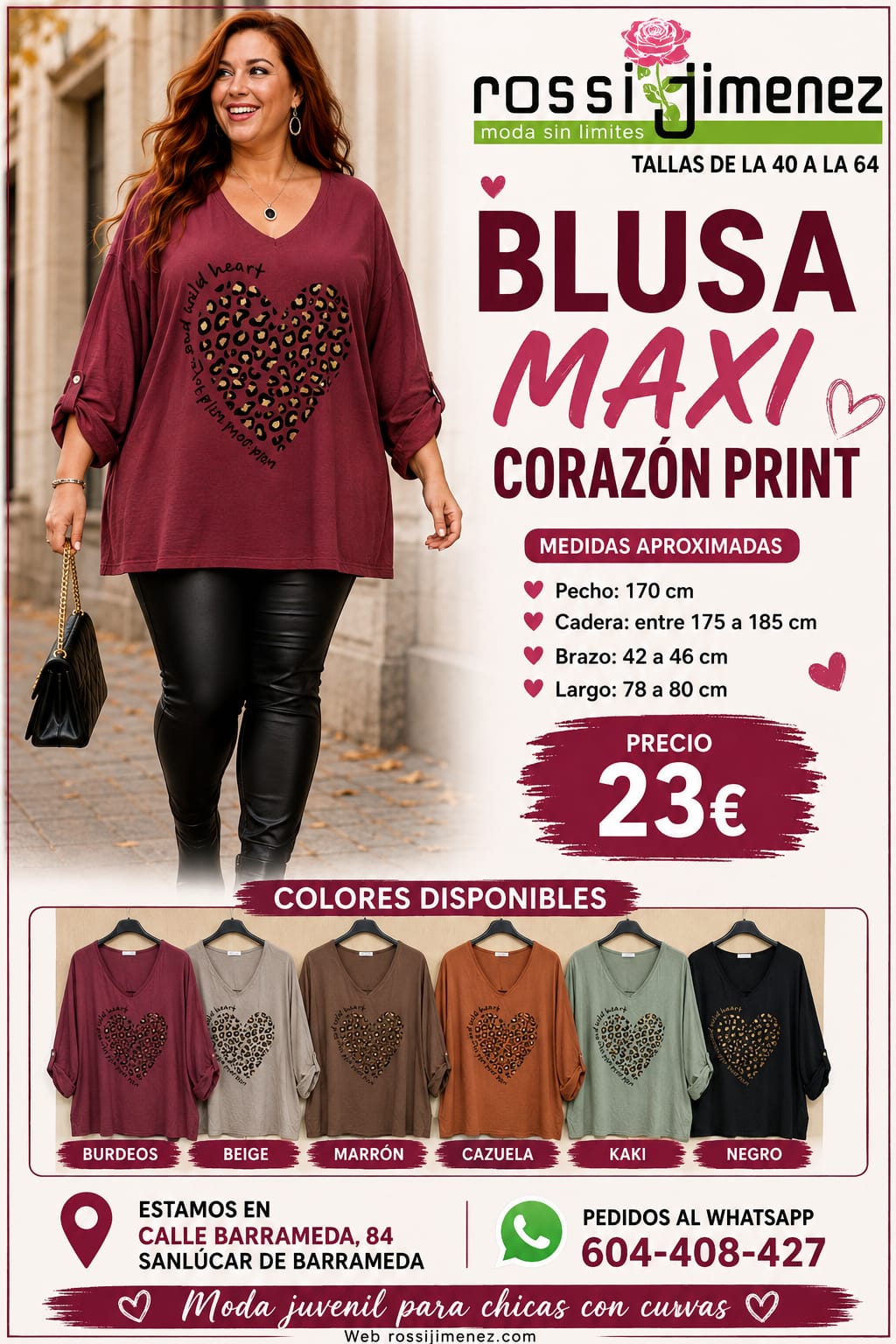 Blusa Corazón Print Maxi