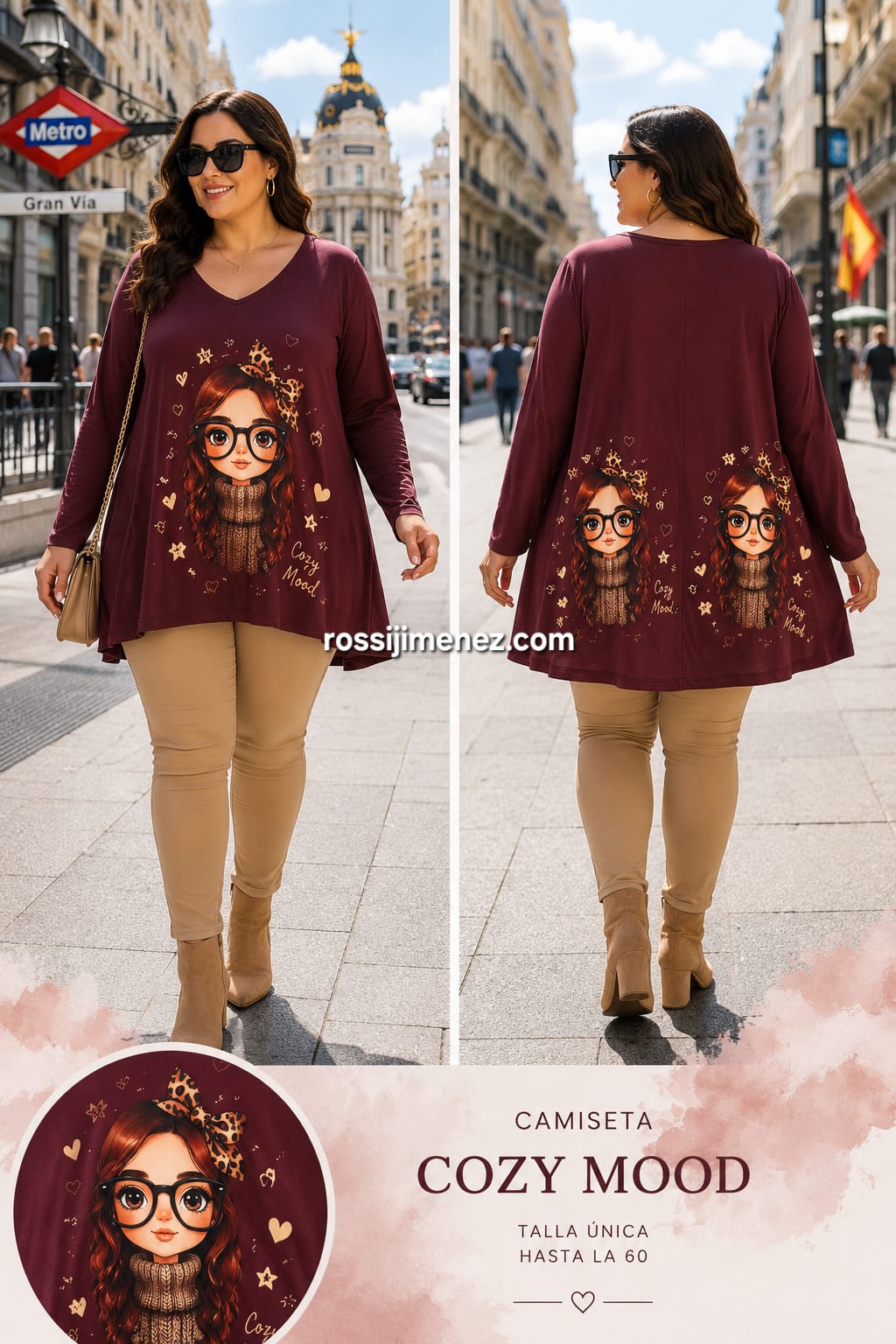 Camiseta Impresión Maxi Cozy Mood (Talla única 54 a 60 aprox.)