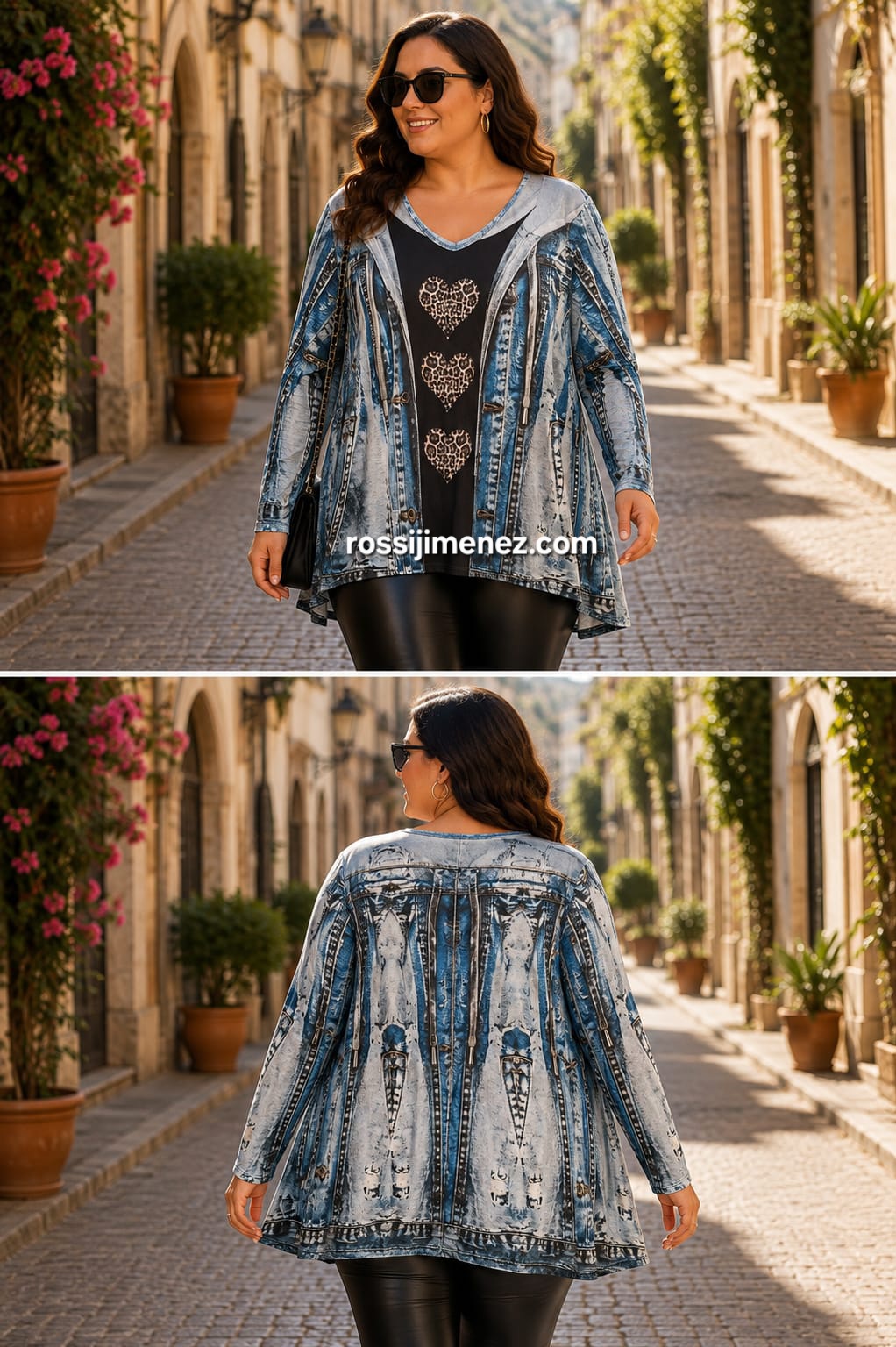 Camiseta Impresión Maxi Vaquera Corazones (Talla única 54 a 60 aprox.)