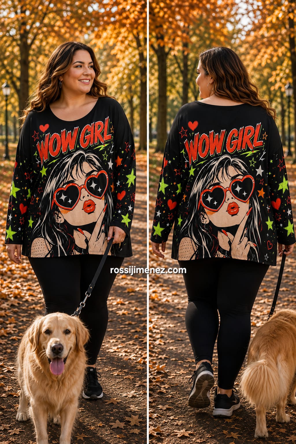Camiseta Impresión Curvy Wow Girl (Talla única 48 a 54 aprox.)