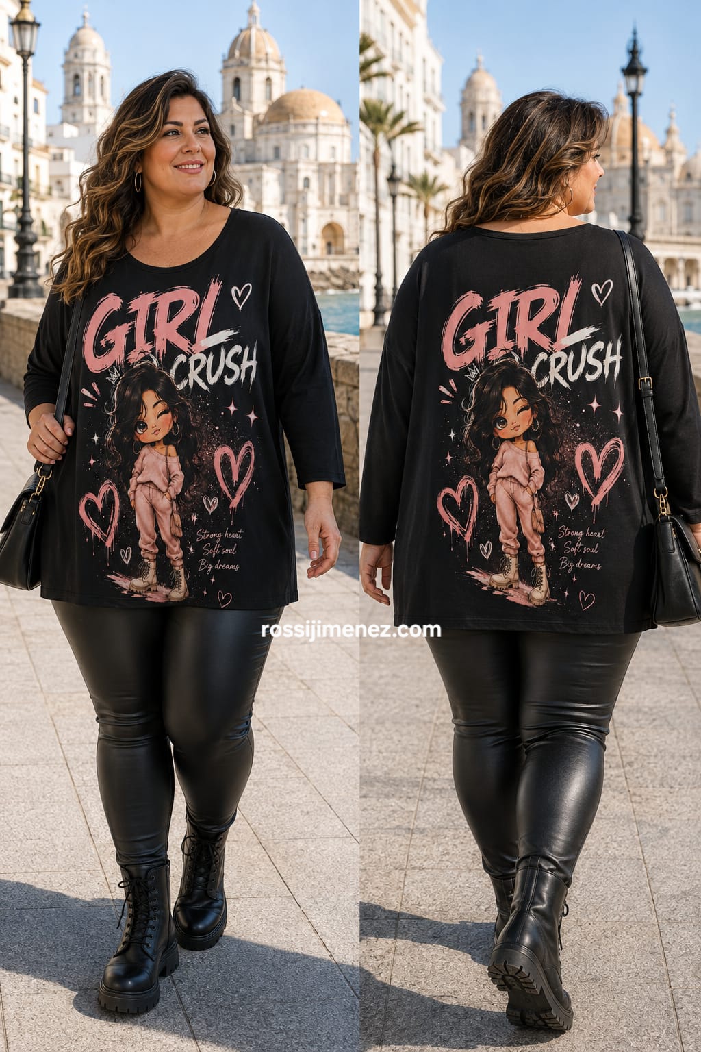 Camiseta Impresión Curvy Girl Crush (Talla única 48 a 54 aprox.)
