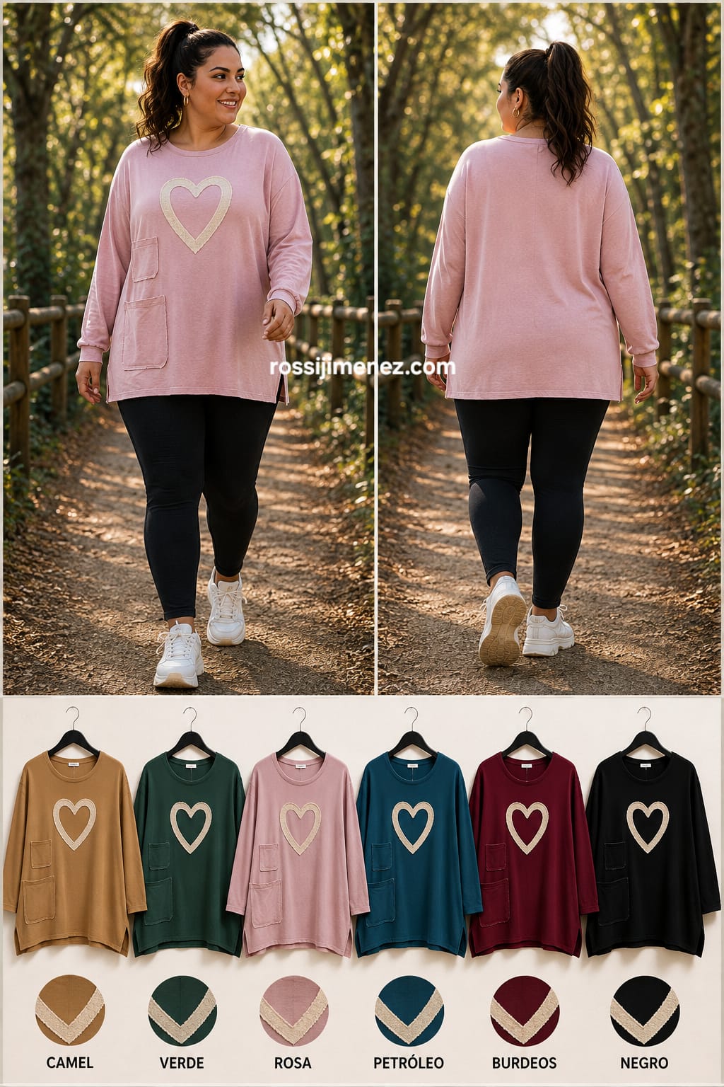 Sudadera Oversize Corazón (Talla única 54 a 64 aprox)