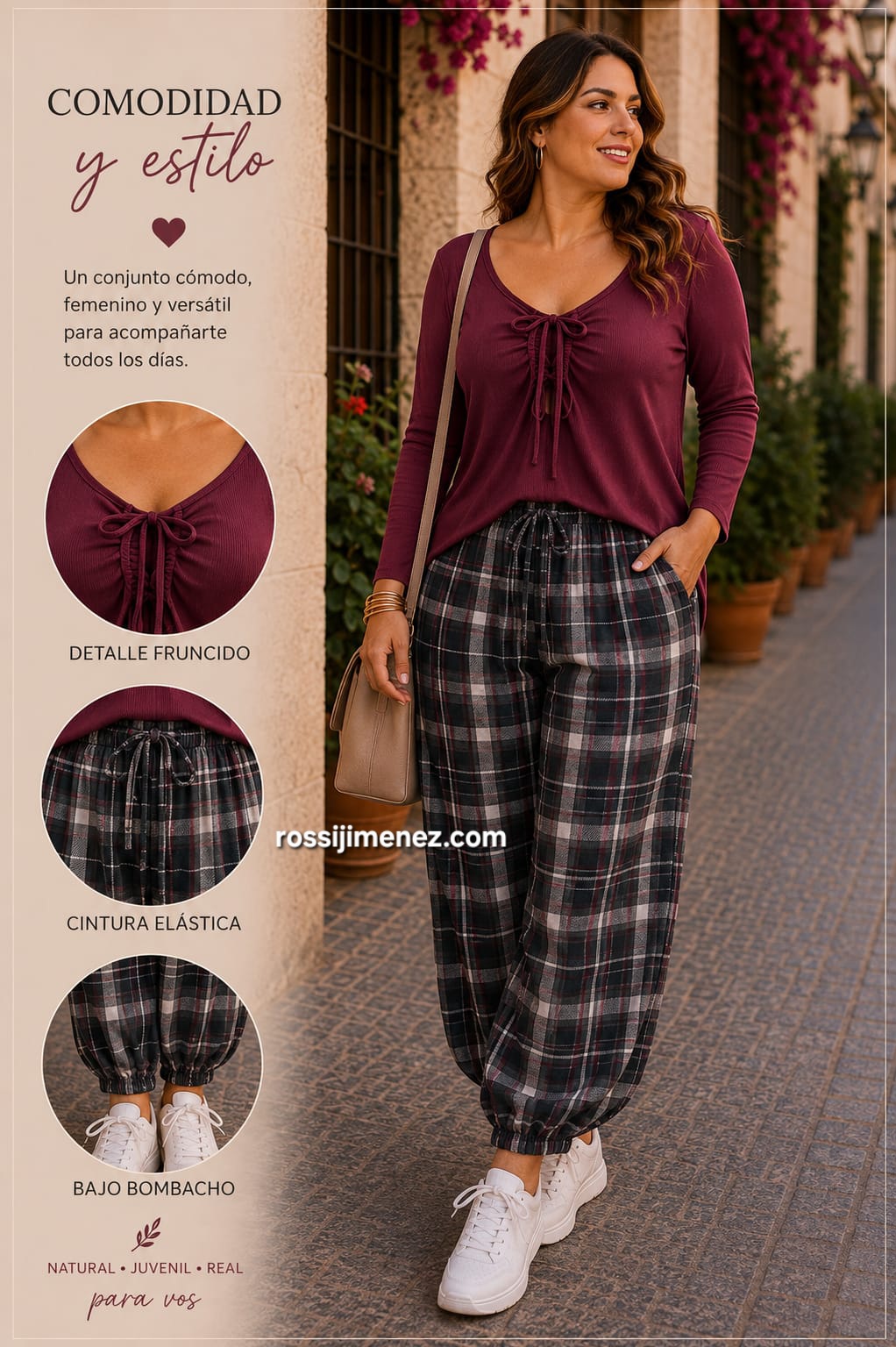 Pantalón Bombacho de Cuadros (Talla única 48 a 54 aprox.) - Imagen 4