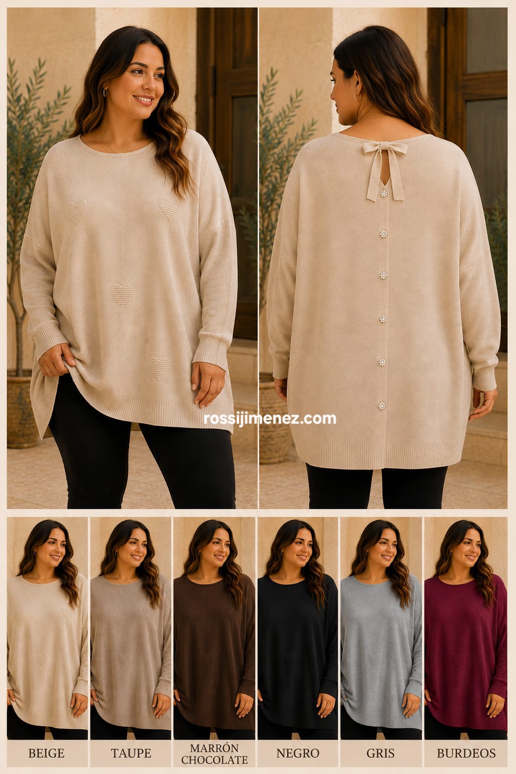 Jersey corazones maxi (160 cm ancho)