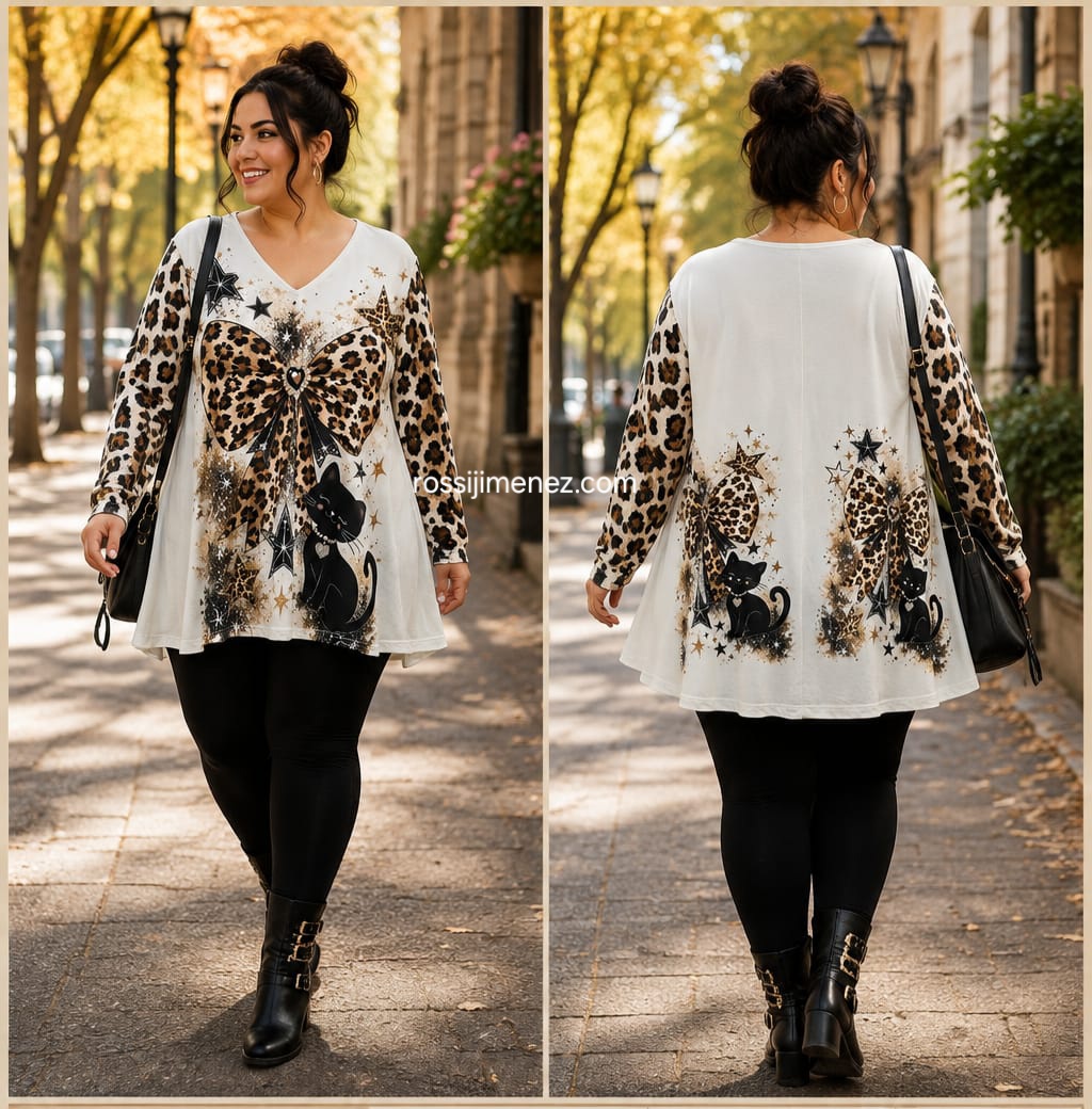 Camiseta Impresión Lazo Gatita (Talla única 54 a 60 aprox.)