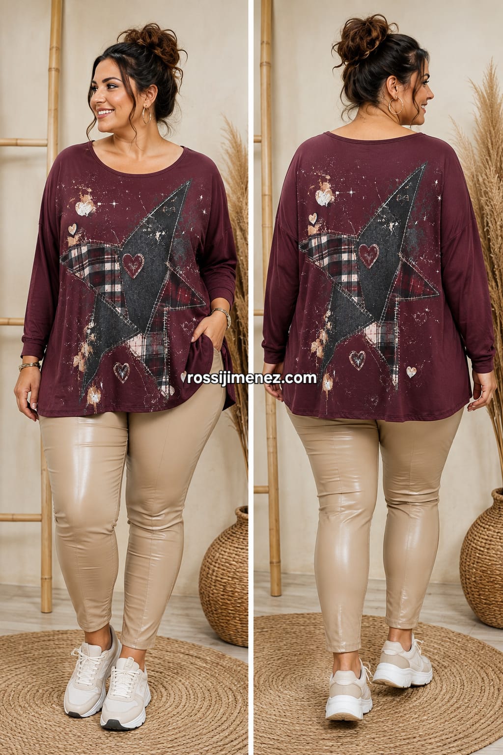 Camiseta Impresión Curvy Estrella Tejana (Talla única 48 a 54 aprox.)