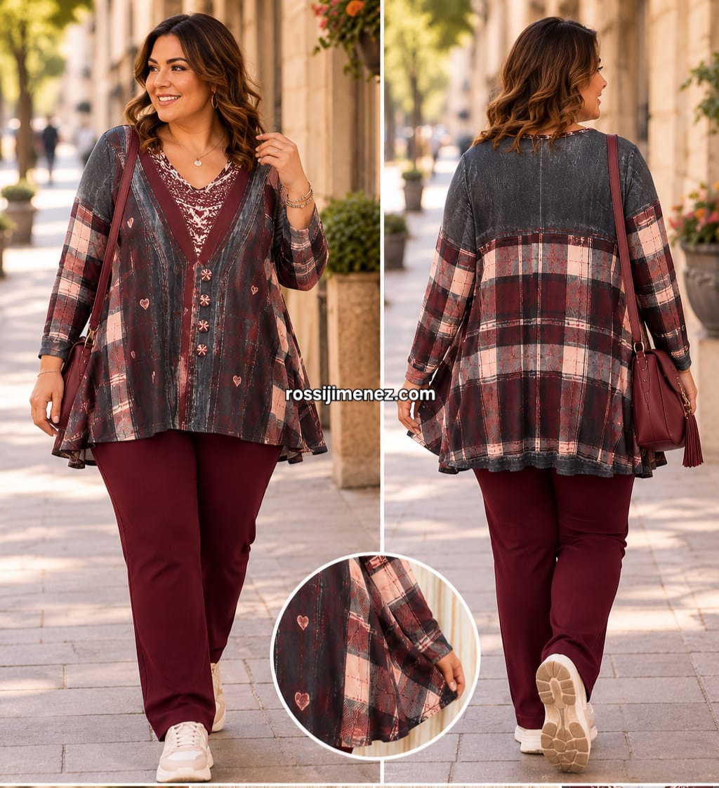 Camiseta Impresión Tejana Cuadros (Talla única 54 a 60 aprox.)