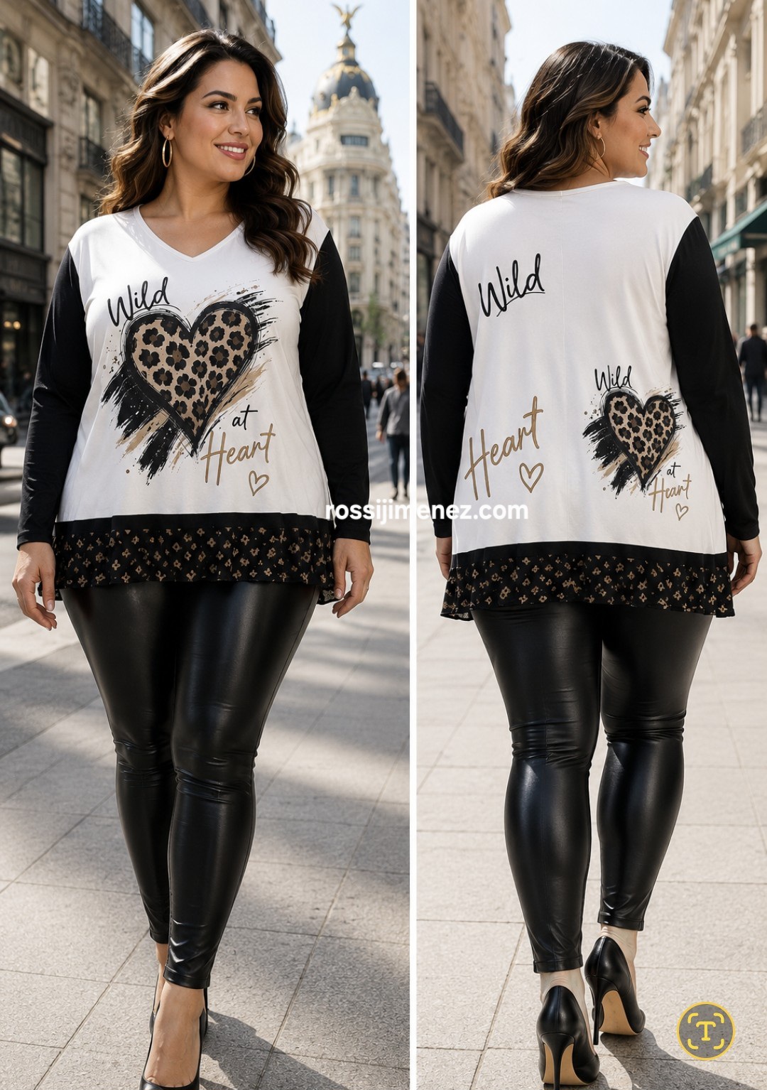 Camiseta Impresión Maxi Corazón Print (Talla única 54 a 60 aprox.)