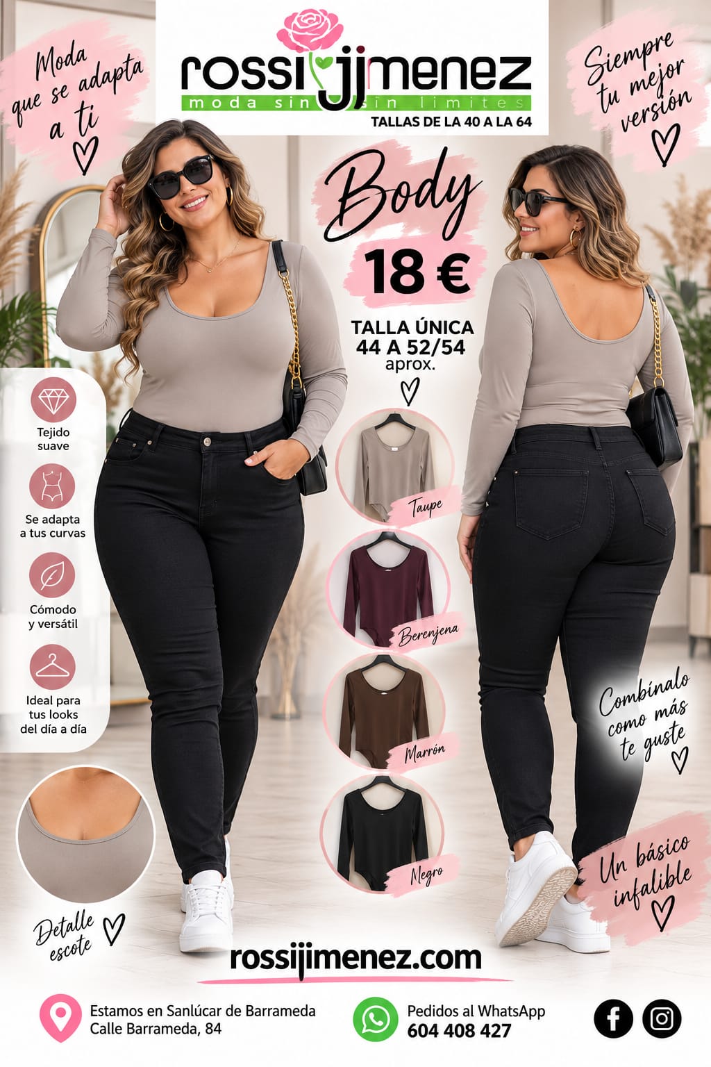 Body curvy (Talla única 44 a 52/54 aprox.)