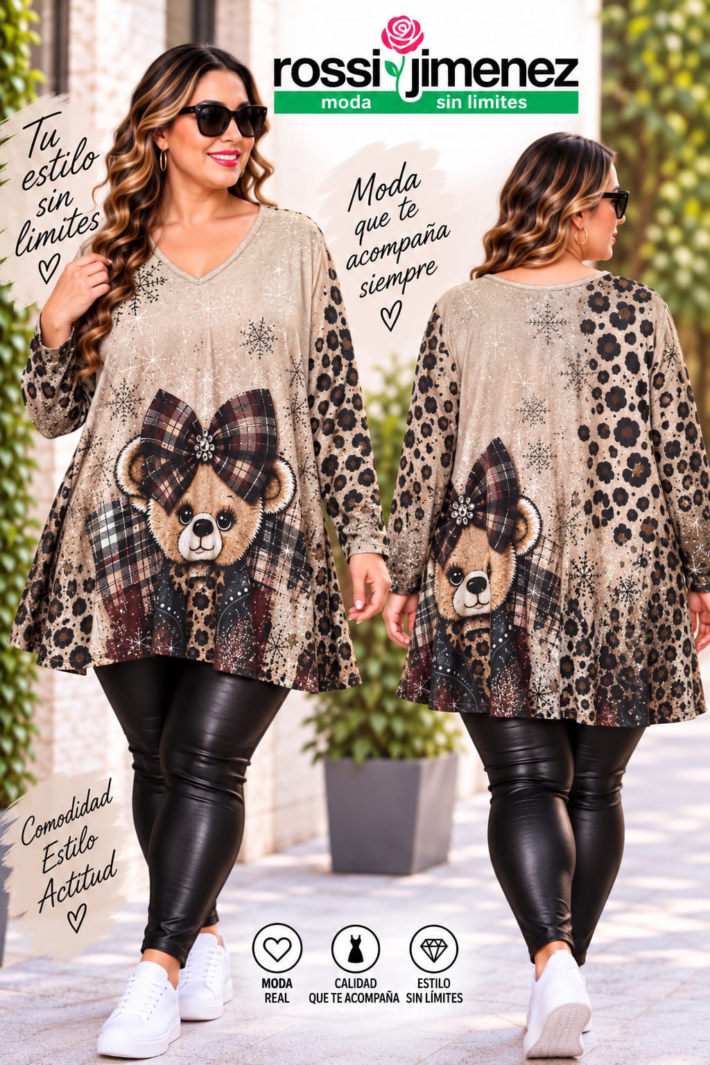 Camiseta Impresión Osita (Talla única 54 a 60 aprox.)