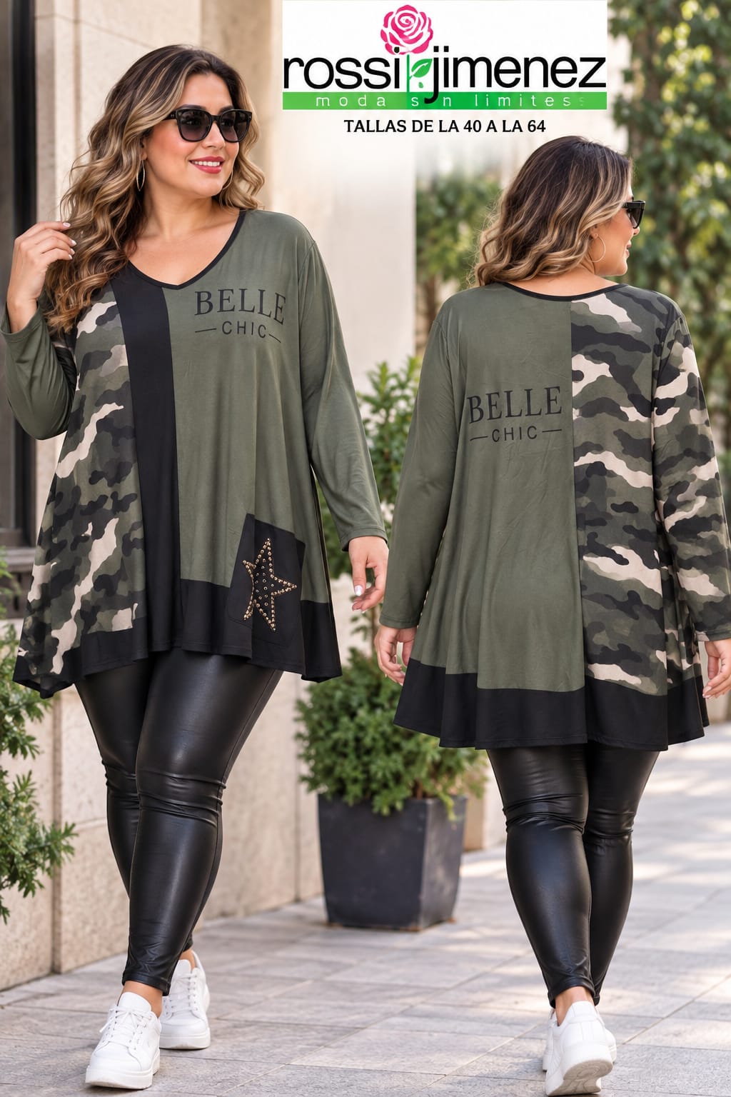 Camiseta Impresión Maxi Militar (Talla única 54 a 60 aprox.)