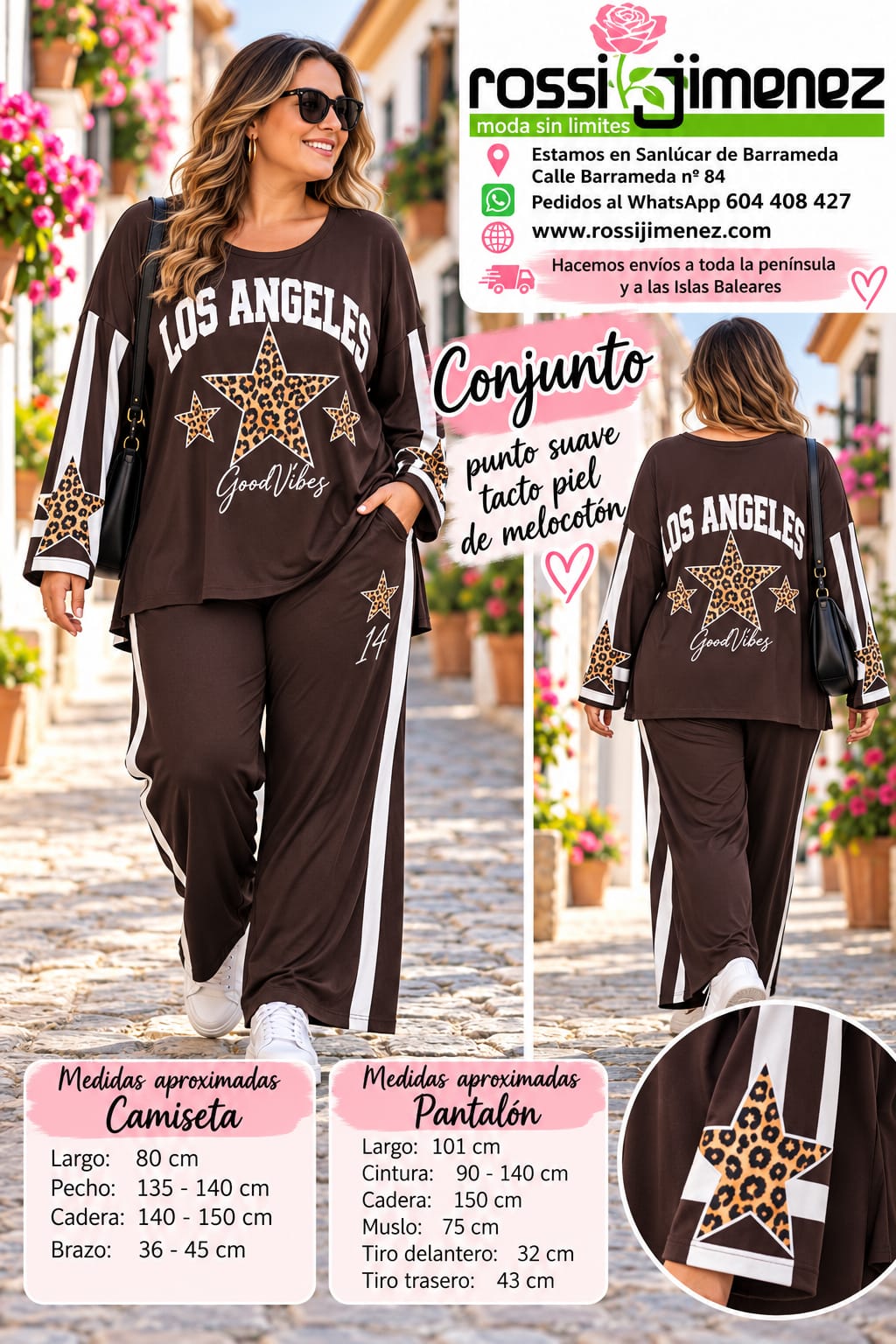 Conjunto Impresión Curvy Los Ángeles (Talla única 48 a 54/56 aprox.)
