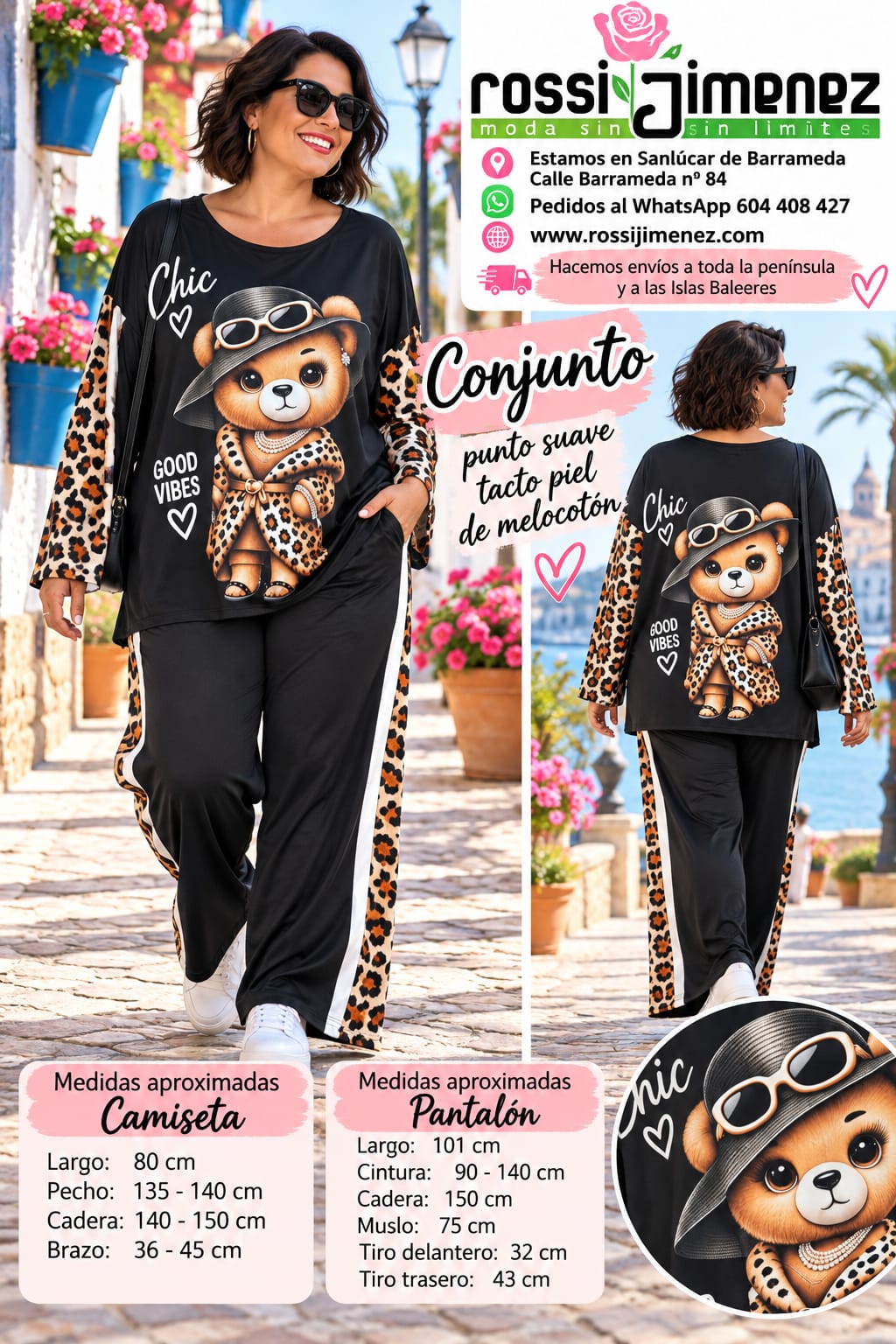 Conjunto Impresión Curvy Osa (Talla única 48 a 54/56 aprox.)