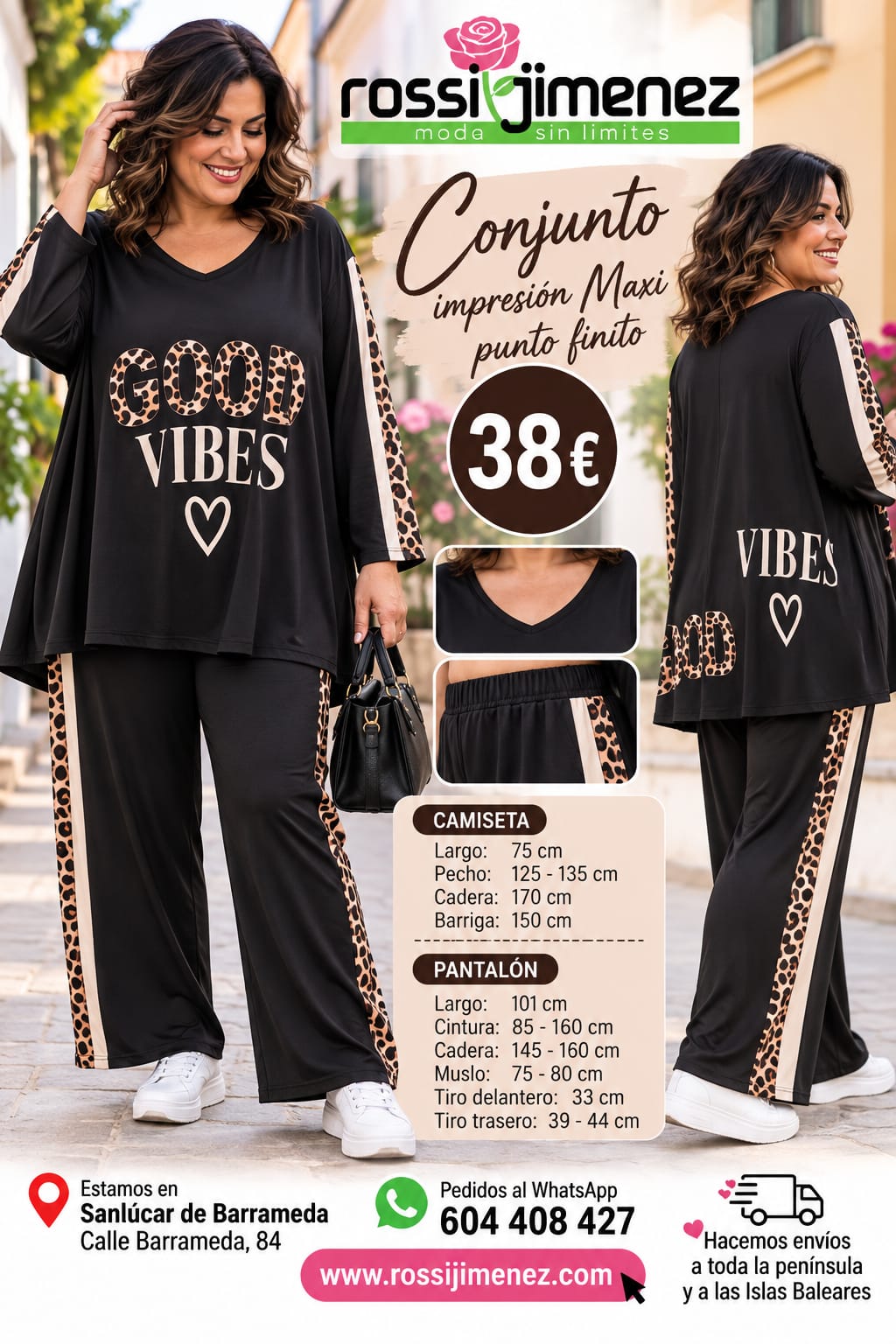 Conjunto Impresión Maxi Good Vibes (Talla única 52 a 56/58 aprox.)