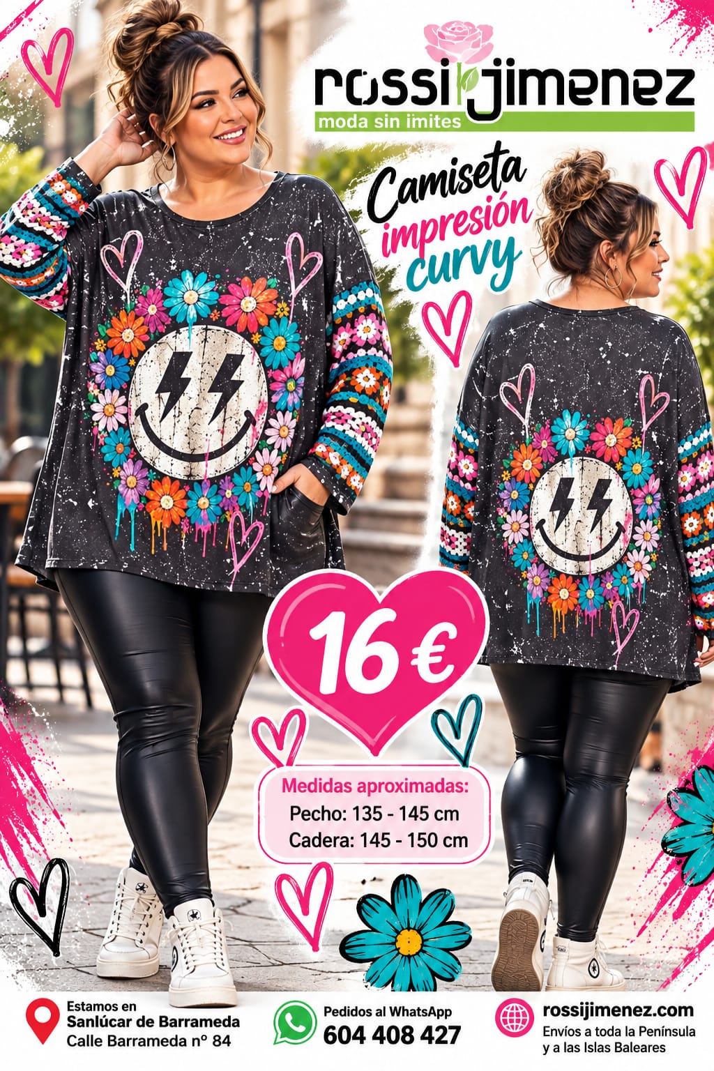 Camiseta Impresión Emoji (Talla única 48 a 54 aprox.)