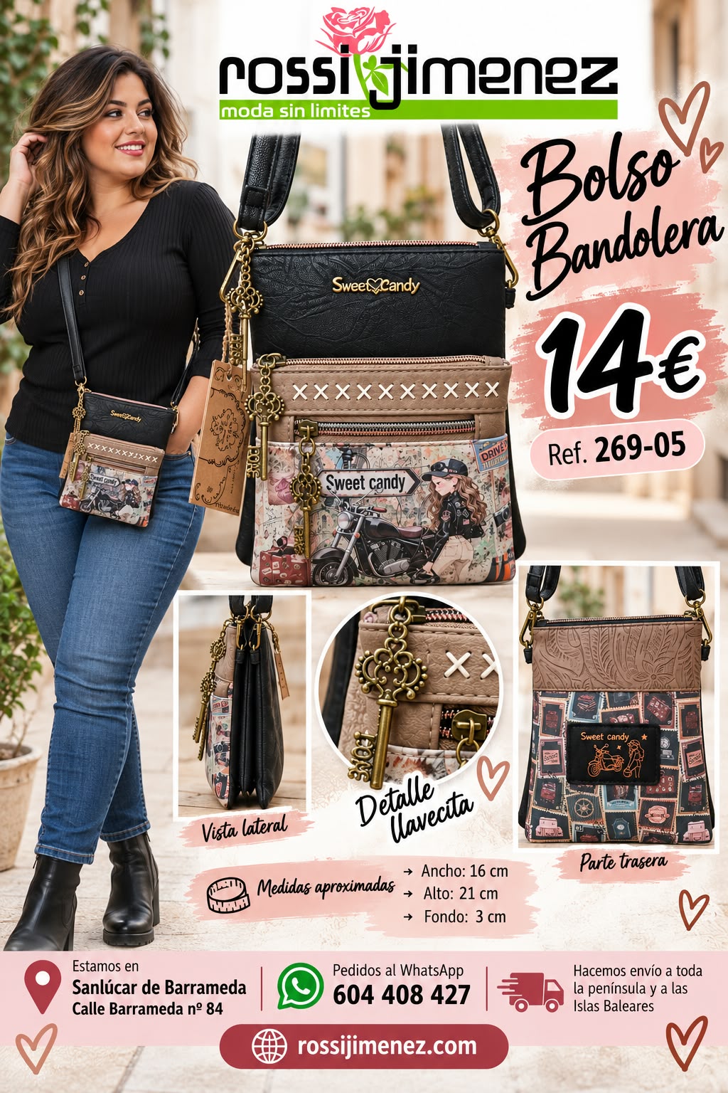 Bolso pequeño bandolera Motera Ref. 269-05