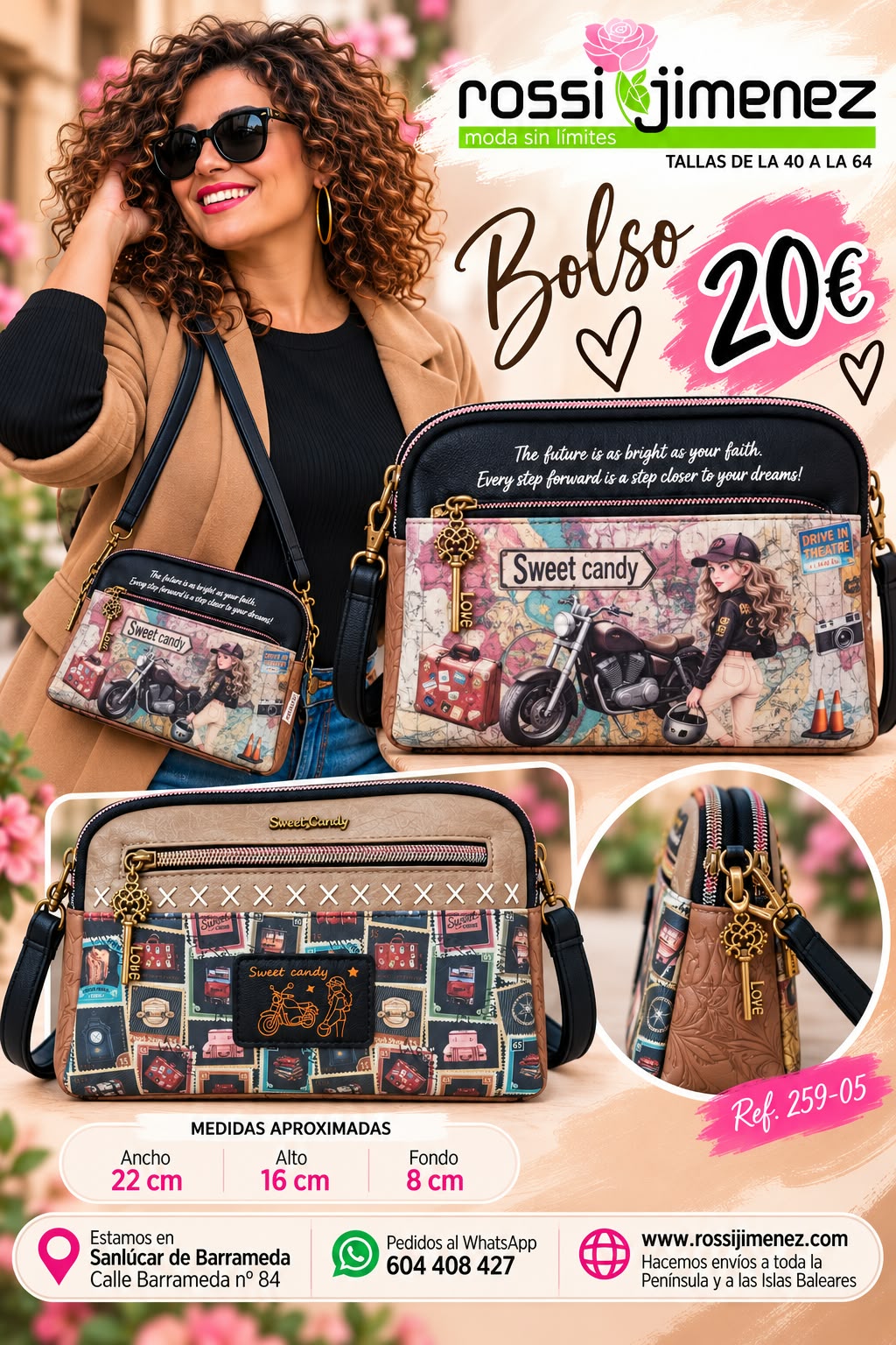Bolso mediano bandolera Motera Ref 259-05