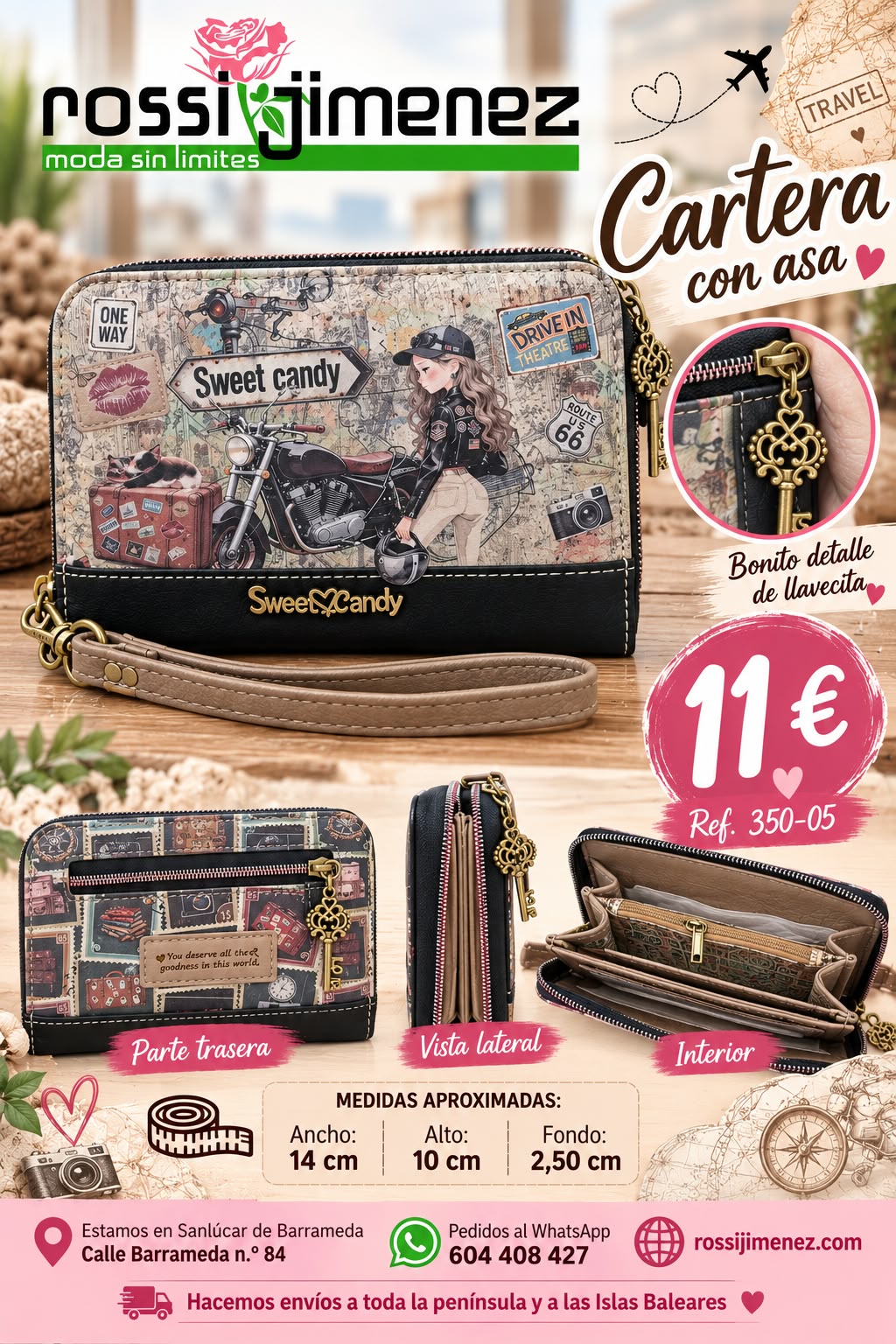 Cartera con asa Motera Ref. 350-05