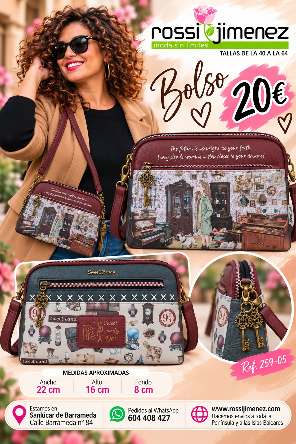 Bolso mediano bandolera Salón Ref 259-05